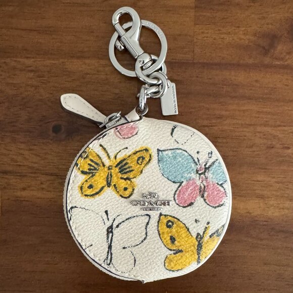 COACH - Circular Coin Pouch With Butterfly Print - Picture 1 of 13